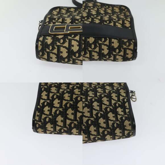 DIOR Trotter Canvas Shoulder Bag Navy Gold - Picture 10 of 12